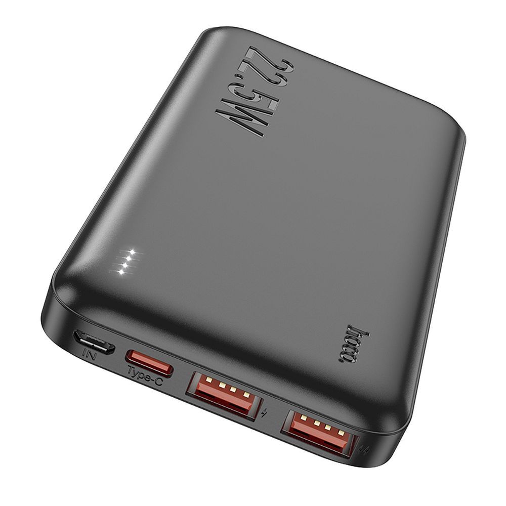 Vanjska baterija HOCO J101, 10000mAh, 22.5W, QC + PD, 1 x USB-C - 2 x USB-A, Crna
