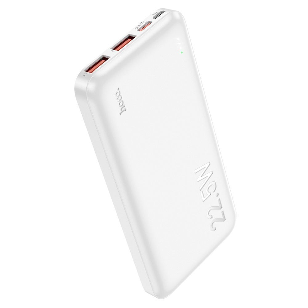 Vanjska baterija HOCO J101, 10000mAh, 22.5W, QC + PD, 1 x USB-C - 2 x USB-A, Bijela