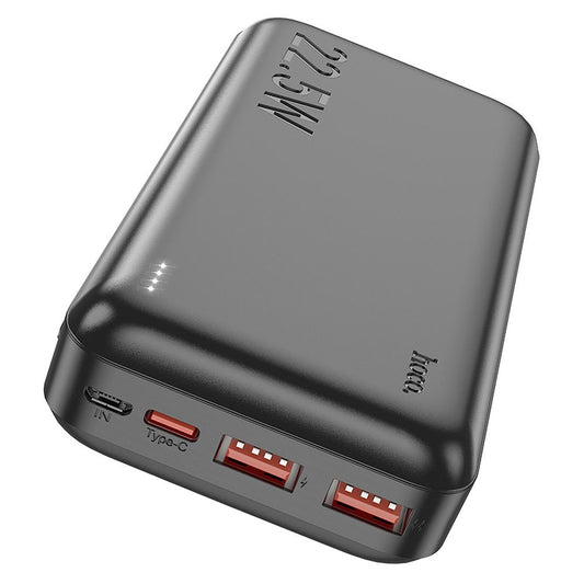 Vanjska baterija HOCO J101A, 20000mAh, 22.5W, QC + PD, 1 x USB-C - 2 x USB-A, Crna