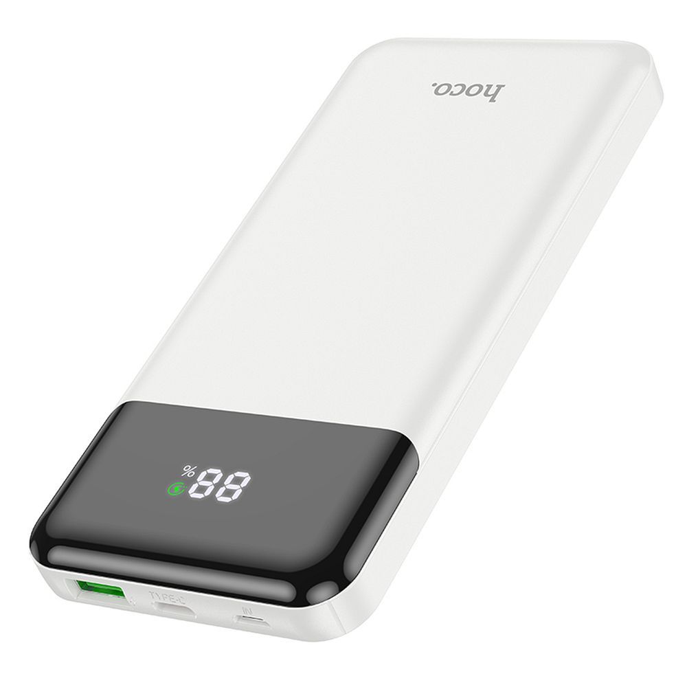 Vanjska baterija HOCO J102, 10000mAh, 20W, QC + PD, 1 x USB-A - 1 x USB-C, Bijela