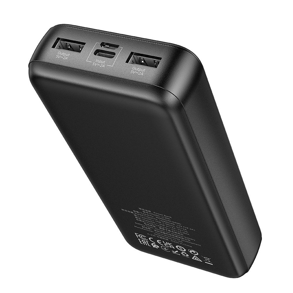 Vanjska baterija HOCO J128A, 20000mAh, 10W, 2 x USB-A, Crna, Obnovljena
