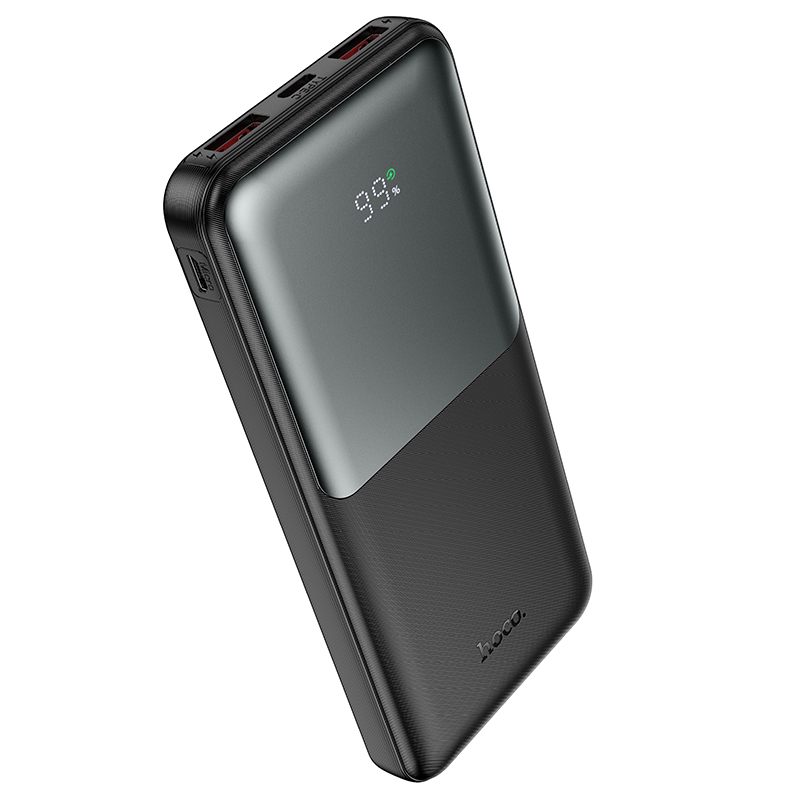 Vanjska baterija HOCO J136, 10000 mAh, 22,5 W, QC + PD, 1 × USB-C – 2 × USB-A, crna
