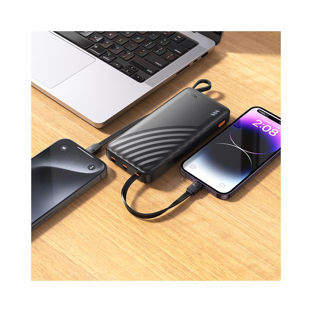 Vanjska baterija HOCO J146, 10000mAh, 10W, 1 x Lightning - 1 x microUSB - 1 x USB-A - 1 x USB-C, Crna