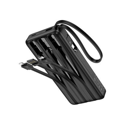 Vanjska baterija HOCO J146, 10000mAh, 10W, 1 x Lightning - 1 x microUSB - 1 x USB-A - 1 x USB-C, Crna