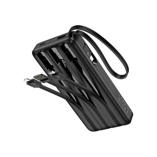 Vanjska baterija HOCO J146, 10000mAh, 10W, 1 x Lightning - 1 x microUSB - 1 x USB-A - 1 x USB-C, Crna