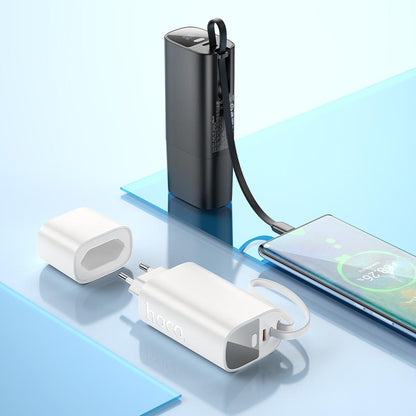 Vanjska baterija HOCO J148 2u1, 5000 mAh, 20 W, PD, 2 x USB-C, bijela