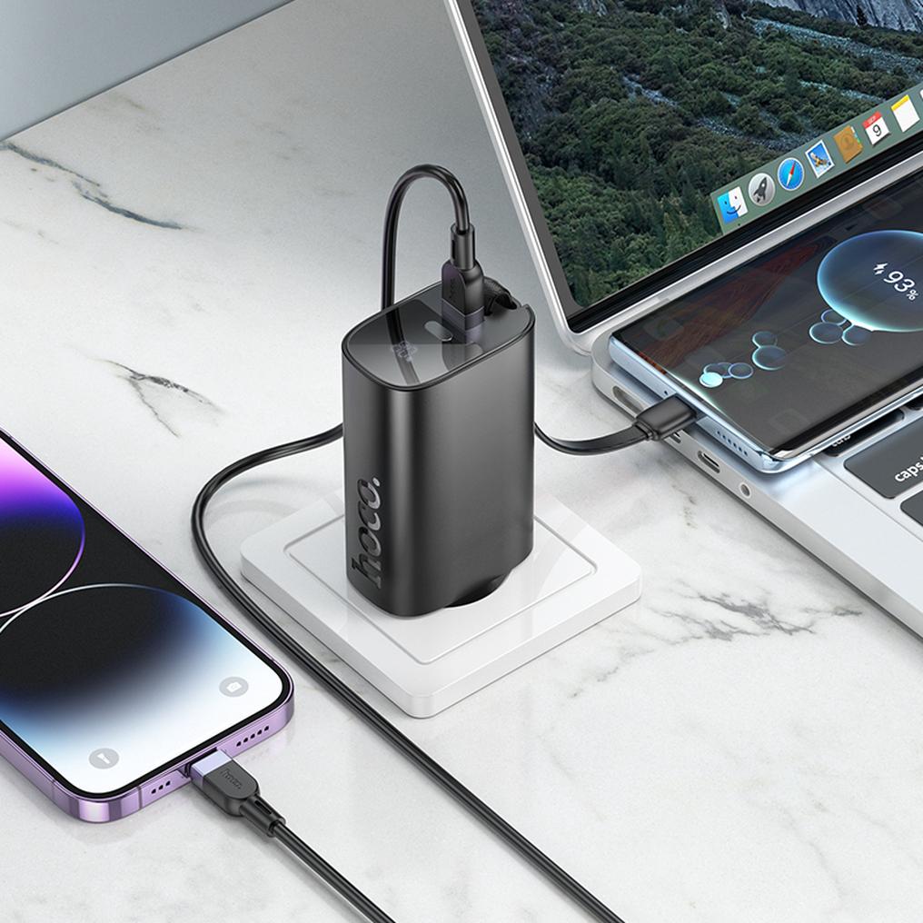 Prijenosna baterija HOCO J148 2u1, 5000 mAh, 20 W, PD, 2 x USB-C, crna