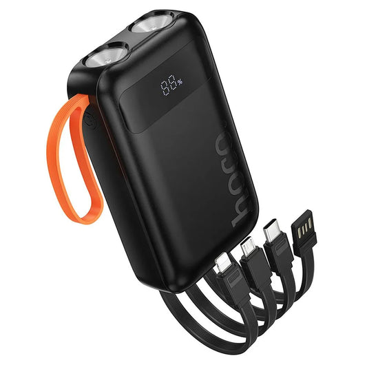Vanjska baterija HOCO J151, 10000mAh, 10W, 1 x Lightning - 1 x microUSB - 1 x USB-A - 1 x USB-C, Crna