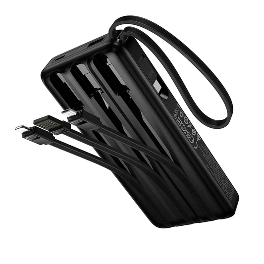 Vanjska baterija HOCO J156 Founder, 10000mAh, 22.5W, QC + PD, 1 x Lightning - 1 x microUSB - 1 x USB-A - 2 x USB-C, Crna