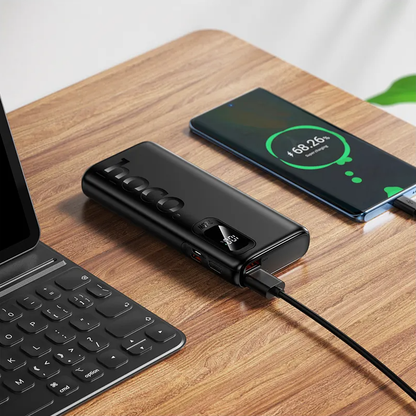 Vanjska baterija HOCO J158 Pro, 10000mAh, 22.5W, QC + PD, 1 x USB-C - 2 x USB-A, Crna