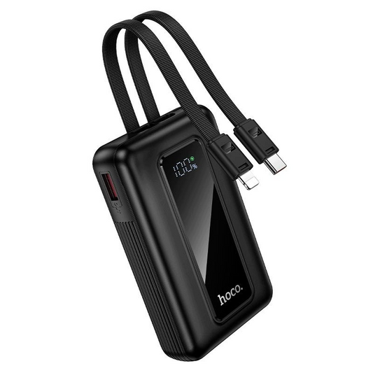 Vanjska baterija HOCO J162, 10000mAh, 22.5W, QC + PD, 1 x Lightning - 1 x USB-A - 2 x USB-C, Crna