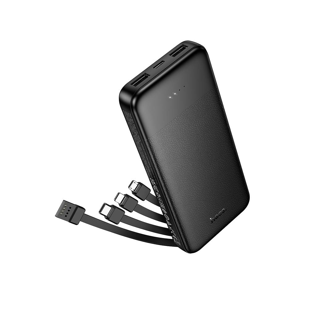 Vanjska baterija HOCO J163, 10000mAh, 10W, 1 x Lightning - 1 x microUSB - 2 x USB-A - 1 x USB-C, Crna