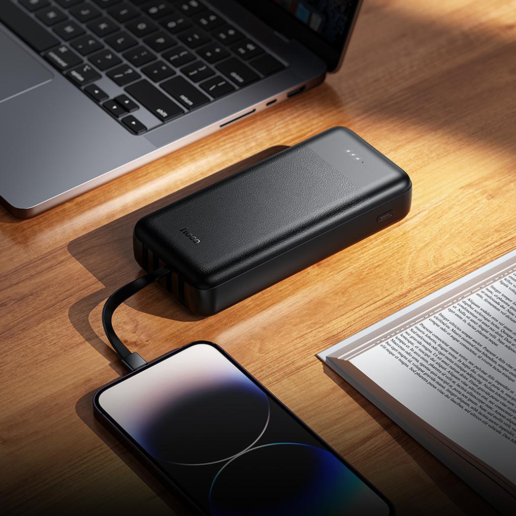 Prijenosna baterija HOCO J163A, 20000 mAh, 10 W, 1 x Lightning - 1 x microUSB - 1 x USB-C - 2 x USB-A, crna