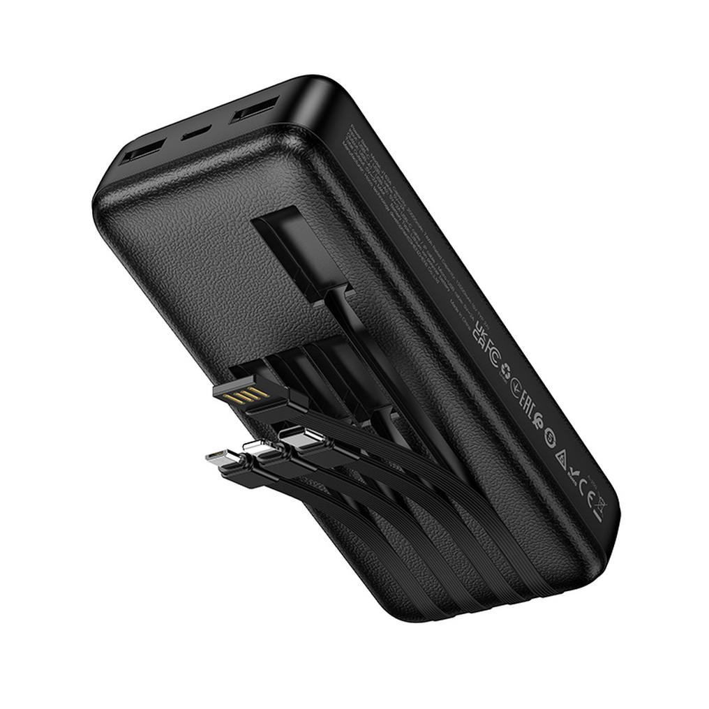 Prijenosna baterija HOCO J163A, 20000 mAh, 10 W, 1 x Lightning - 1 x microUSB - 1 x USB-C - 2 x USB-A, crna