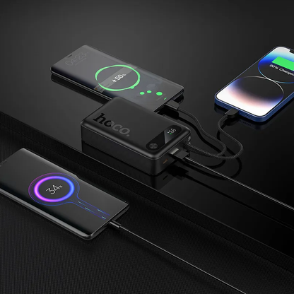 Vanjska baterija HOCO J171A, 20000mAh, 22.5W, QC + PD, 1 x Lightning - 1 x USB-A - 2 x USB-C, Crna