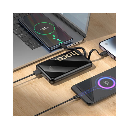 Vanjska baterija HOCO Q37, 10000mAh, 22.5W, QC + PD, 1 x Lightning - 1 x USB-A - 2 x USB-C, Crna