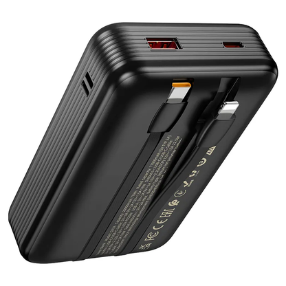 Vanjska baterija HOCO Q37A, 20000mAh, 22.5W, QC + PD, 1 x Lightning - 1 x USB-A - 2 x USB-C, Crna