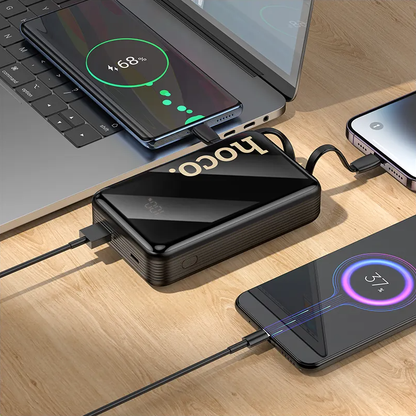Vanjska baterija HOCO Q37A, 20000mAh, 22.5W, QC + PD, 1 x Lightning - 1 x USB-A - 2 x USB-C, Crna