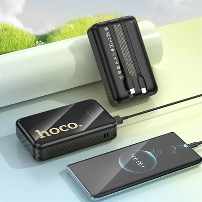 Vanjska baterija HOCO Q37A, 20000mAh, 22.5W, QC + PD, 1 x Lightning - 1 x USB-A - 2 x USB-C, Crna