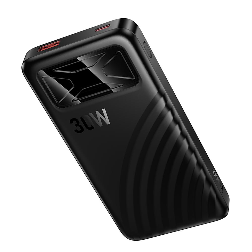 Vanjska baterija HOCO Q42, 10000 mAh, 30 W, QC + PD, 1 x USB-A - 1 x USB-C, crna