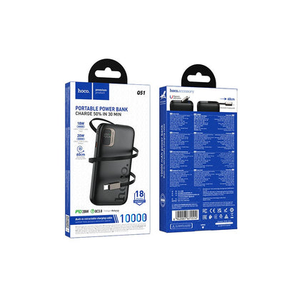 Vanjska baterija HOCO Q51, 10000mAh, 20W, PD, 2 x USB-C, Crna