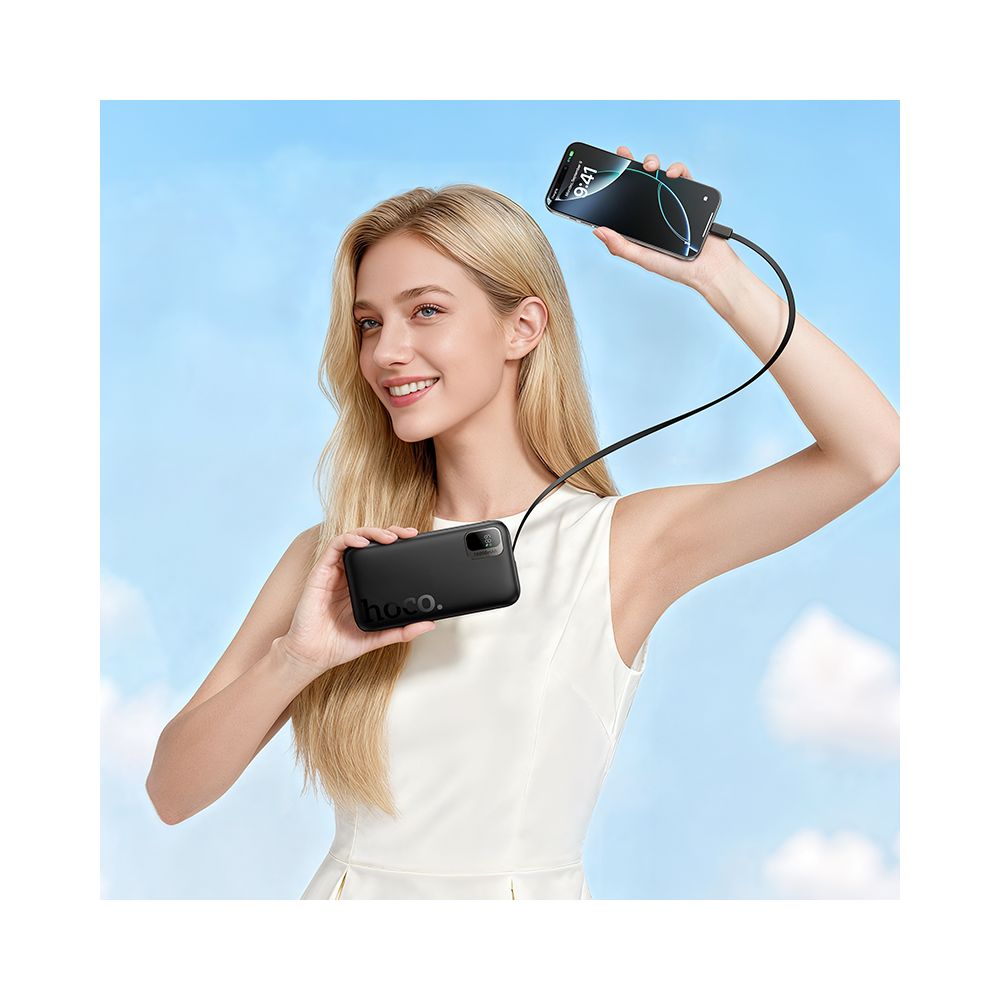 Vanjska baterija HOCO Q51, 10000mAh, 20W, PD, 2 x USB-C, Crna
