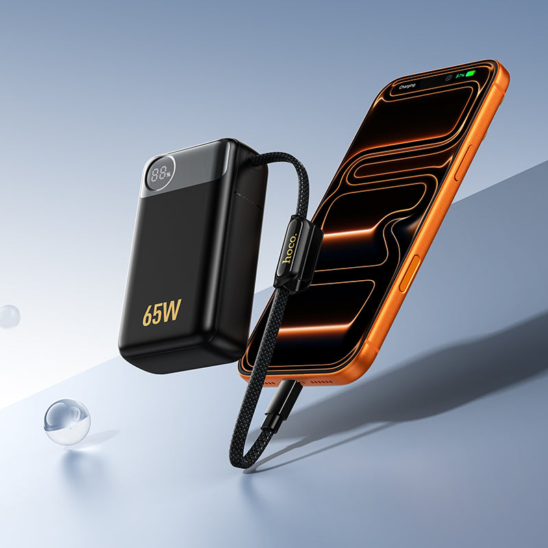 Vanjska baterija HOCO Q53, 12000mAh, 65W, QC + PD, 1 x USB-A - 2 x USB-C, Crna