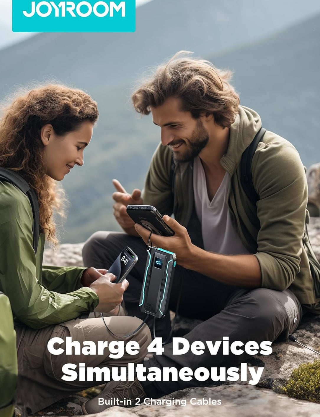 Vanjska baterija Joyroom JR-L017, 10000mAh, 22.5W, QC + PD, 1 x Lightning - 1 x USB-A - 2 x USB-C, Crna