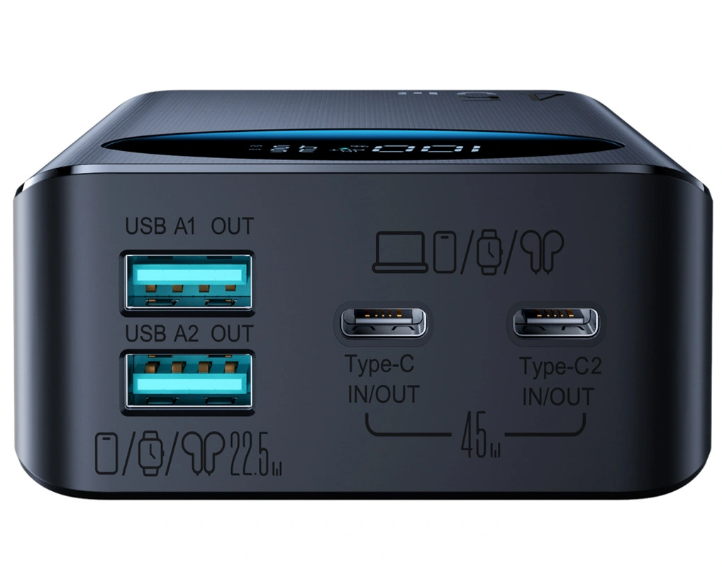 Vanjska baterija Joyroom JR-PBF02 Pro, 20000mAh, 45W, QC + PD, 2 x USB-A - 2 x USB-C, Crna