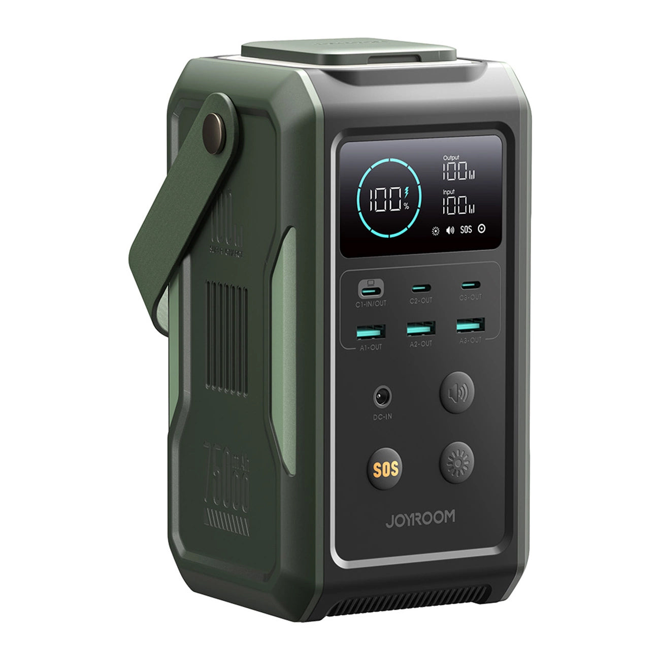 Vanjska baterija Joyroom JR-PBF10, 75000mAh, 100W, QC + PD, 3 x USB-A - 3 x USB-C, Zelena