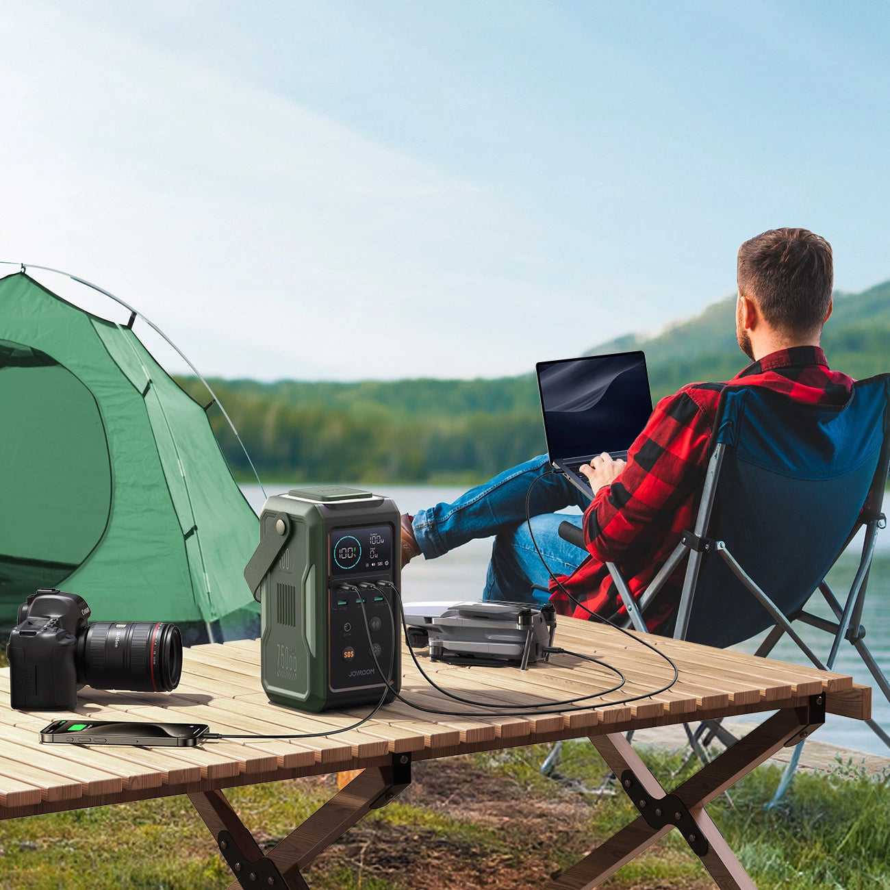 Vanjska baterija Joyroom JR-PBF10, 75000mAh, 100W, QC + PD, 3 x USB-A - 3 x USB-C, Zelena