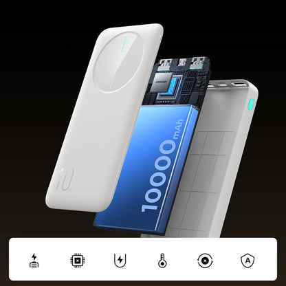 Vanjska baterija Joyroom JR-PBF12, 10000mAh, 12W, 1 x USB-C - 2 x USB-A, Bijela