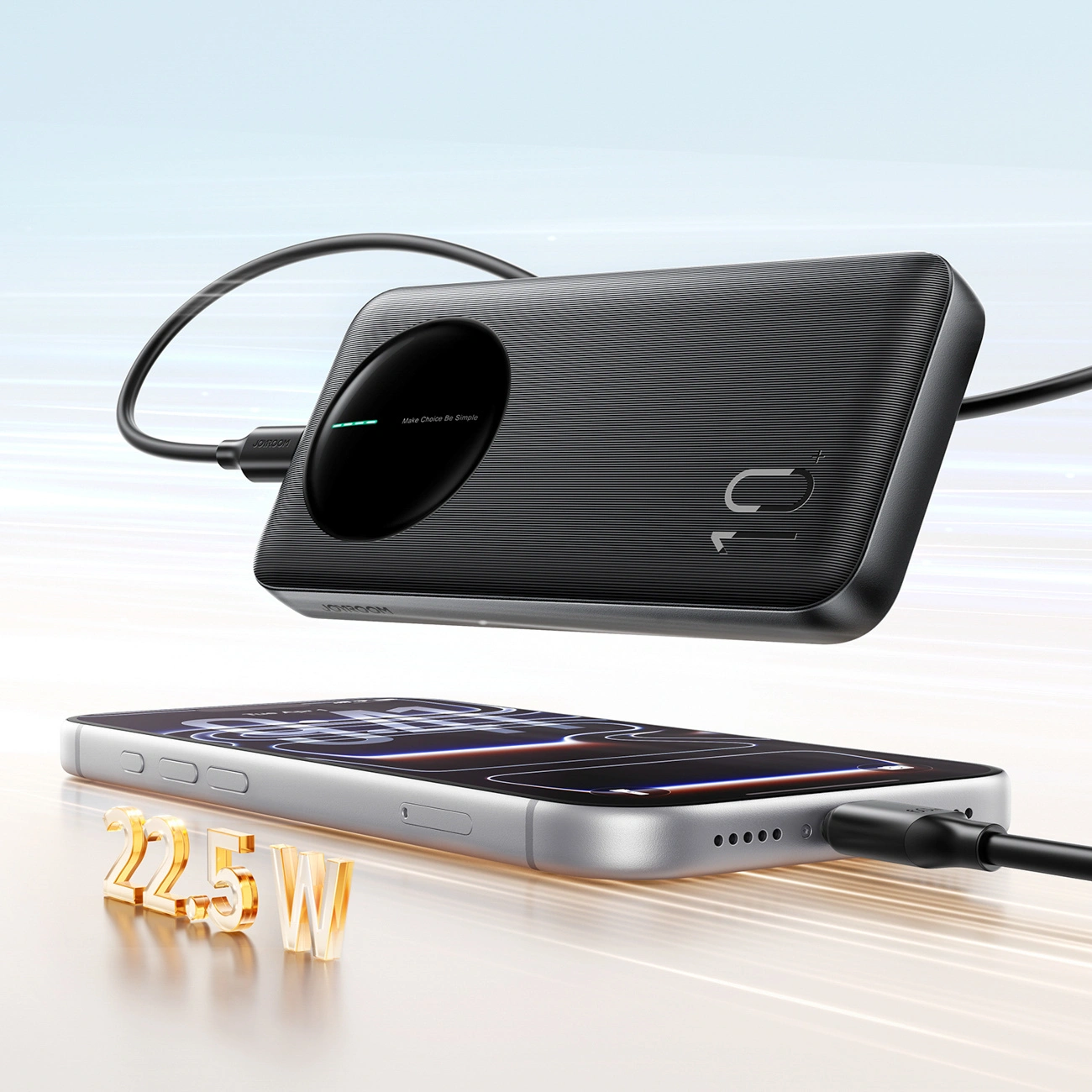 Vanjska baterija Joyroom JR-PBF12 Pro, 10000mAh, 22.5W, QC + PD, 1 x USB-C - 2 x USB-A, Crna