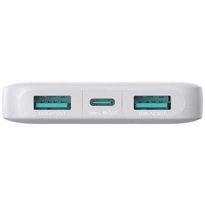 Vanjska baterija Joyroom JR-PBF12, 10000mAh, 12W, 1 x USB-C - 2 x USB-A, Bijela