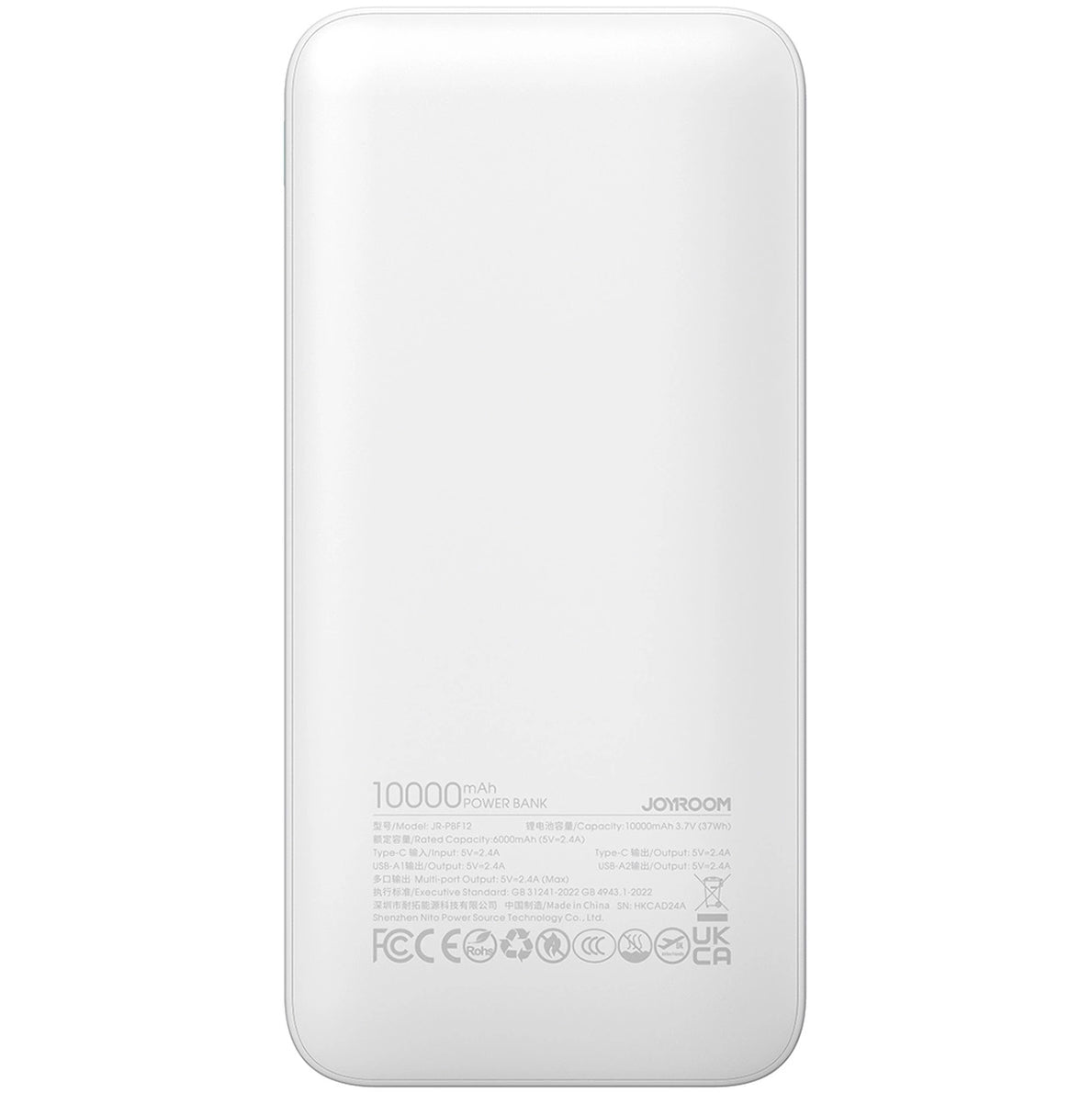 Vanjska baterija Joyroom JR-PBF12, 10000mAh, 12W, 1 x USB-C - 2 x USB-A, Bijela