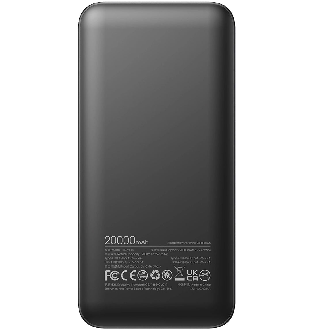 Vanjska baterija Joyroom JR-PBF14, 20000mAh, 12W, 1 x USB-C - 2 x USB-A, Crna
