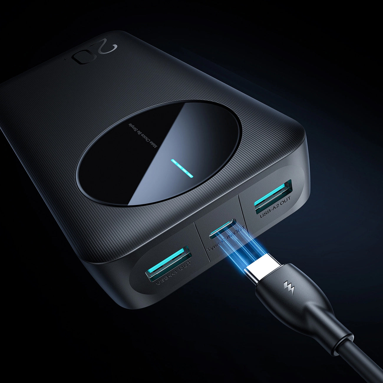 Vanjska baterija Joyroom JR-PBF14, 20000mAh, 12W, 1 x USB-C - 2 x USB-A, Crna
