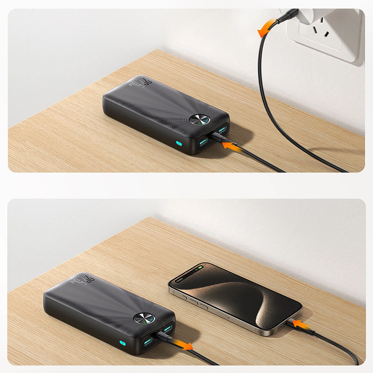 Vanjska baterija Joyroom JR-PBF16, 20000mAh, 22.5W, QC + PD, 1 x USB-C - 2 x USB-A, Crna