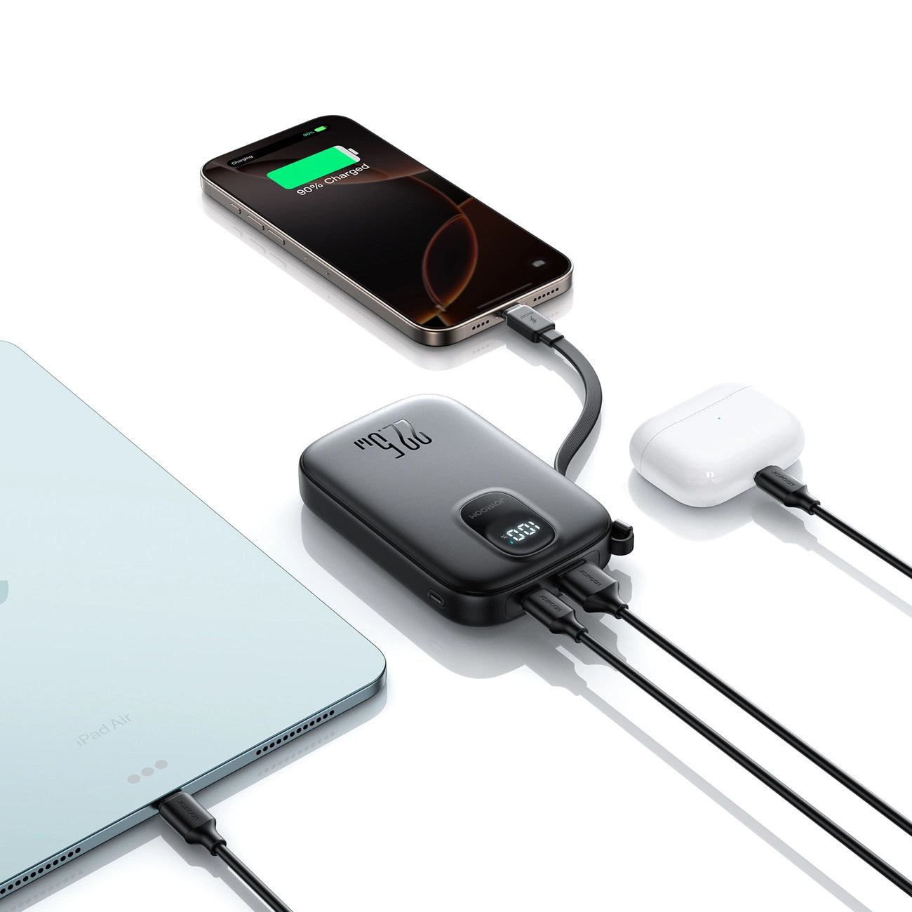 Vanjska baterija Joyroom JR-PBF17, 10000mAh, 22.5W, QC + PD, 1 x USB-A - 2 x USB-C, Crna