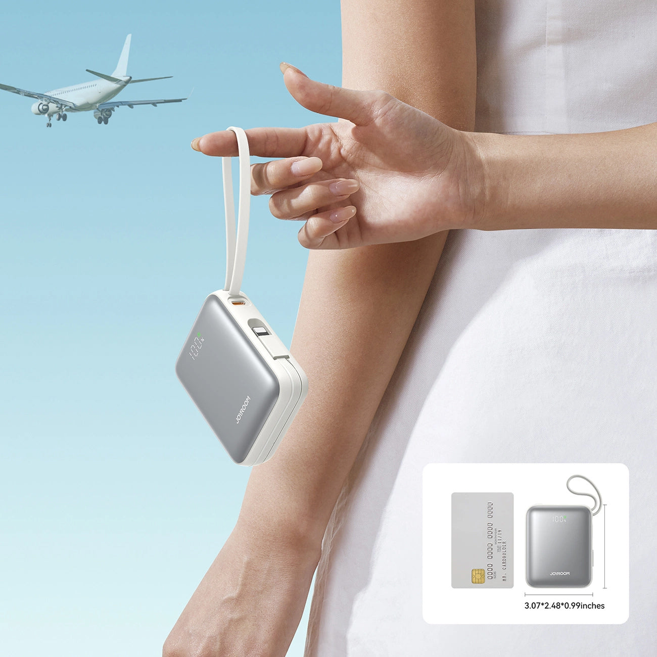 Vanjska baterija Joyroom JR-PBF27, 10000mAh, 22.5W, PD, 1 x Lightning - 2 x USB-C, Bijela