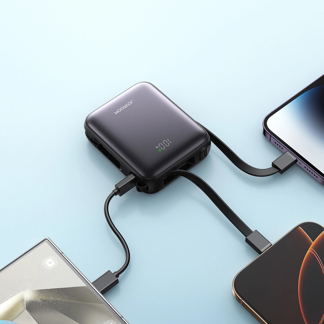 Vanjska baterija Joyroom JR-PBF27, 10000mAh, 22.5W, QC + PD, 1 x Lightning - 2 x USB-C, Crna