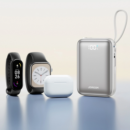 Vanjska baterija Joyroom JR-PBF29, 20000mAh, 22.5W, QC + PD, 1 x Lightning - 2 x USB-C, Bijela