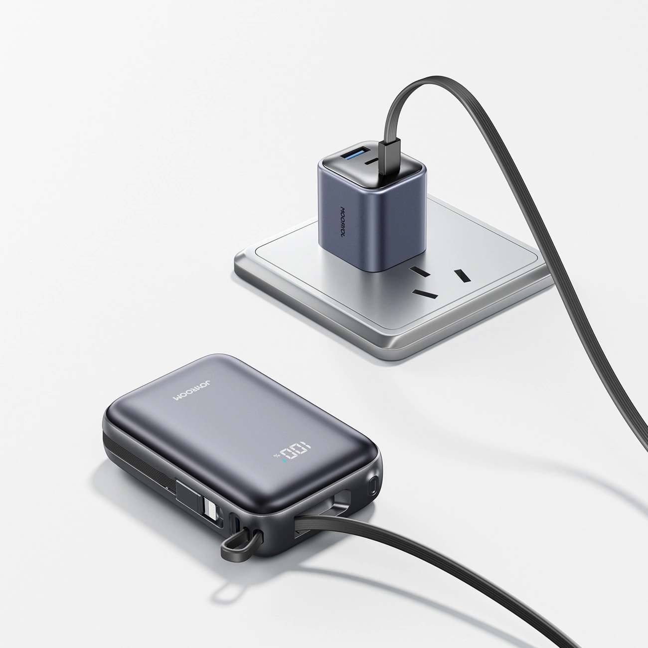 Vanjska baterija Joyroom JR-PBF29, 20000mAh, 22.5W, QC + PD, 1 x Lightning - 2 x USB-C, Crna