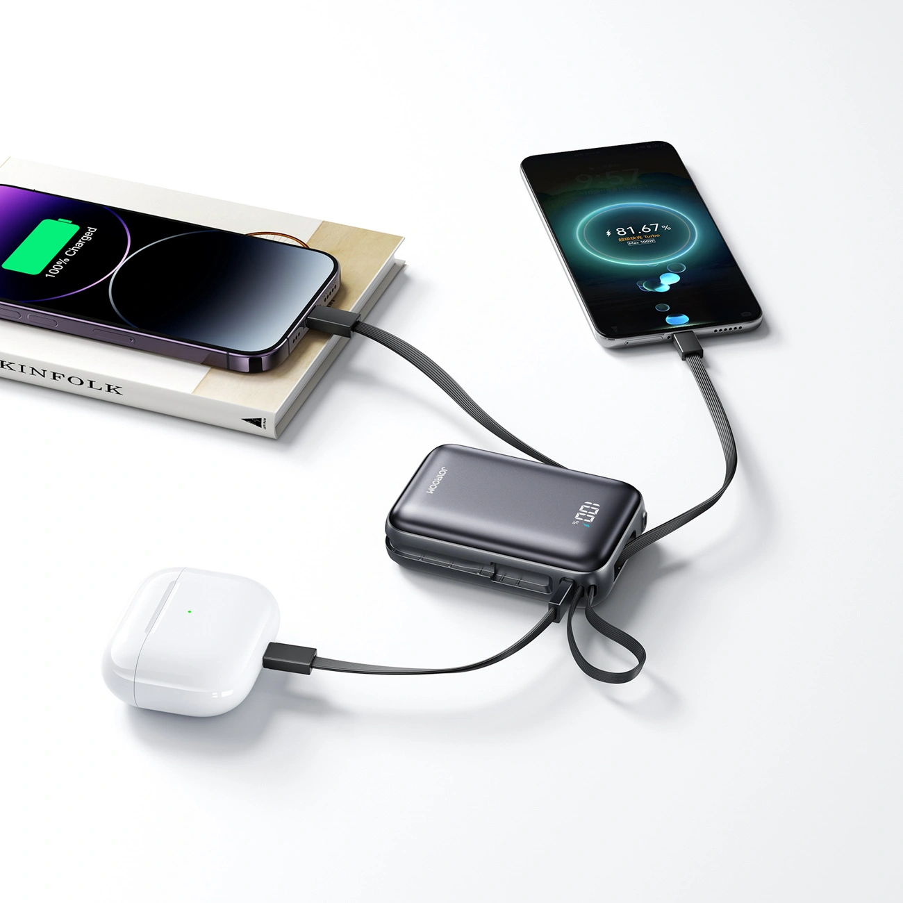 Vanjska baterija Joyroom JR-PBF29, 20000mAh, 22.5W, QC + PD, 1 x Lightning - 2 x USB-C, Crna