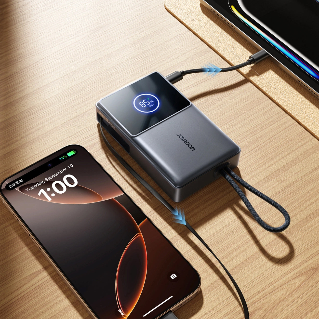 Vanjska baterija Joyroom JR-PR1, 10000mAh, 22.5W, PD, 2 x USB-C, Siva