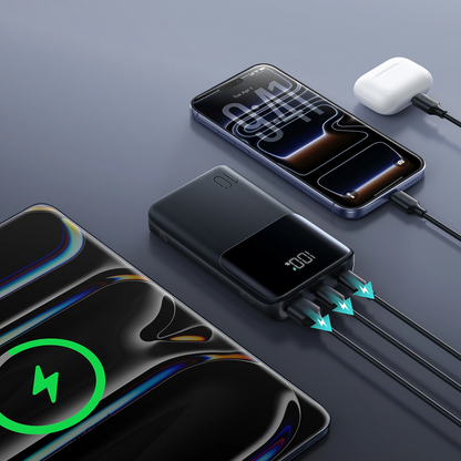 Vanjska baterija Joyroom JR-QP191, 10000mAh, 22.5W, QC + PD, 1 x USB-A - 2 x USB-C, Crna