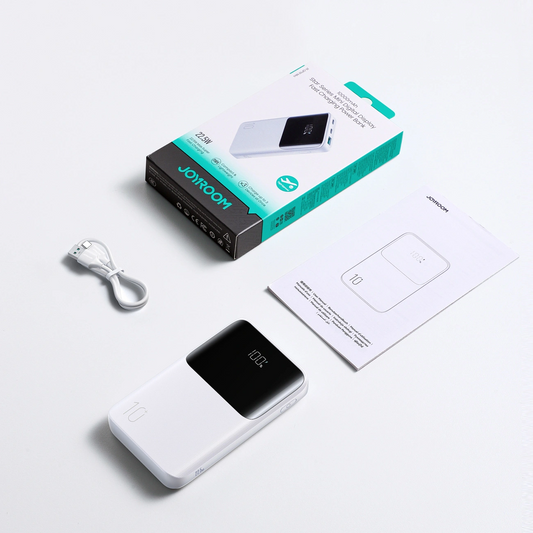 Vanjska baterija Joyroom JR-QP191, 10000mAh, 22.5W, QC + PD, 1 x USB-A - 2 x USB-C, Bijela