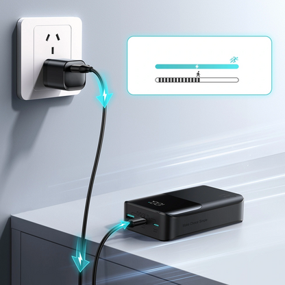 Vanjska baterija Joyroom JR-QP192, 20000mAh, 22.5W, QC + PD, 1 x USB-A - 2 x USB-C, Crna