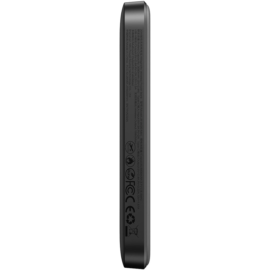 Vanjska baterija Wireless Joyroom JR-W020 Mini, 5000mAh, 20W, QC + PD + FQI, 1 x QI - 1 x USB-A - 1 x USB-C, Crna