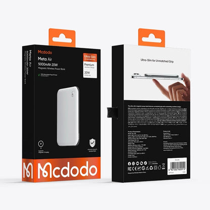 Bežična vanjska baterija McDodo MC-2931 Meta Air, 5000mAh, 20W, PD + FQI, 1 x QI - 1 x USB-C, Crna
